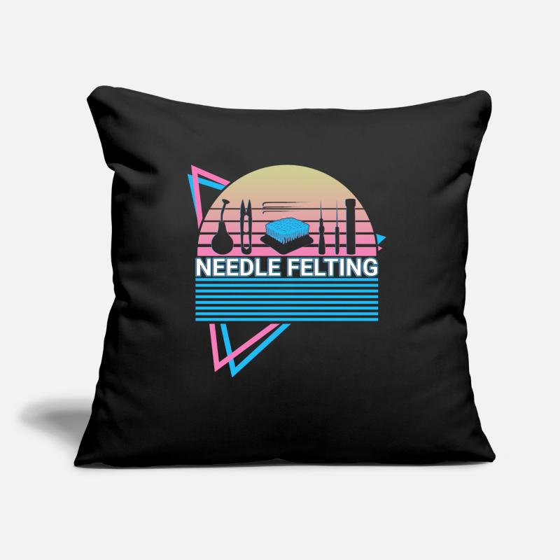 Feutres d’aiguille rétro Housse de coussin décorative 45 x 45 cm