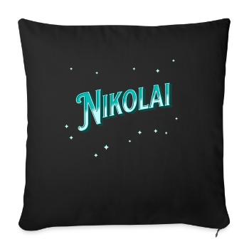 Nikolai's name personalized - Sofa pillowcase 17,3'' x 17,3'' (45 x 45 cm) - black - Front