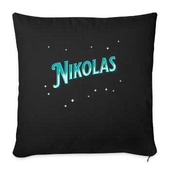 Nikola's name personalized - Sofa pillowcase 17,3'' x 17,3'' (45 x 45 cm) - black - Front