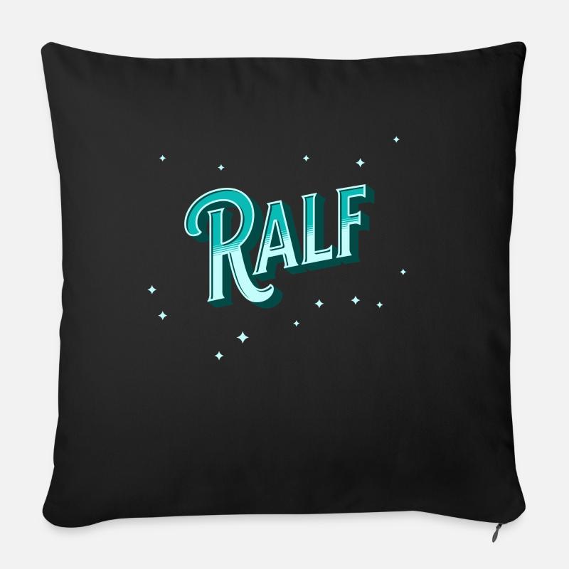 Ralf Namen personalisiert - Sofakissenbezug 45 x 45 cm - Schwarz