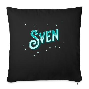 Sven Namen personalisiert - Sofakissenbezug 45 x 45 cm - Schwarz - Vorne