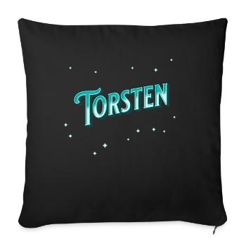 Torsten Namen personalisiert - Sofakissenbezug 45 x 45 cm - Schwarz - Vorne
