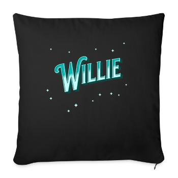Willie Namen personalisiert - Sofakissenbezug 45 x 45 cm - Schwarz - Vorne