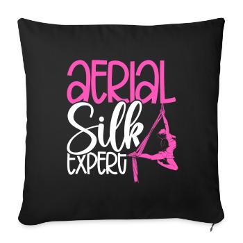 Aerial Silk Expert - Sofakissenbezug 45 x 45 cm - Schwarz - Vorne