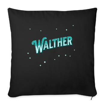 Walther name personalized - Sofa pillowcase 17,3'' x 17,3'' (45 x 45 cm) - black - Front