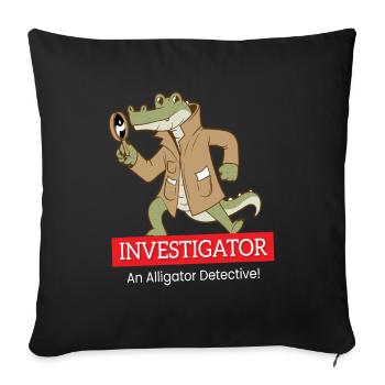 Enquêteur Détective Crocodile - Housse de coussin décorative 45 x 45 cm - noir - Devant