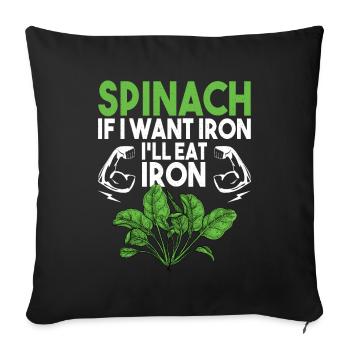 Spinat - Sofakissenbezug 45 x 45 cm - Schwarz - Vorne