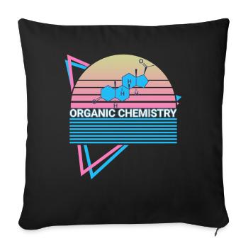 Organic Chemistry Retro - Sofa pillowcase 17,3'' x 17,3'' (45 x 45 cm) - black - Front