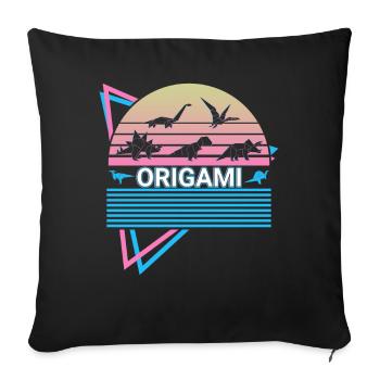 Origami Retro Japanese Wrinkles - Sofa pillowcase 17,3'' x 17,3'' (45 x 45 cm) - black - Front
