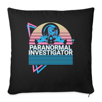 Paranormal Investigator Retro - Sofa pillowcase 17,3'' x 17,3'' (45 x 45 cm) - black - Front