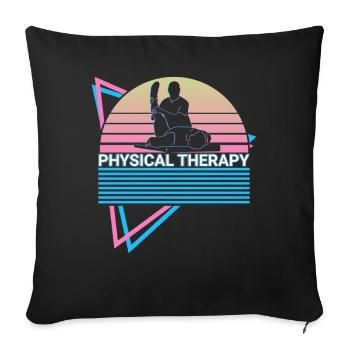 Physiotherapy Retro - Sofa pillowcase 17,3'' x 17,3'' (45 x 45 cm) - black - Front
