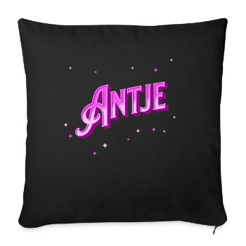 Antje nom personnalisé - Housse de coussin décorative 45 x 45 cm - noir - Devant