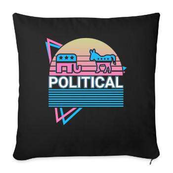 Political retro politician - Sofa pillowcase 17,3'' x 17,3'' (45 x 45 cm) - black - Front