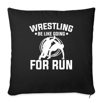 La lutte est comme aller courir Ringen - Housse de coussin décorative 45 x 45 cm - noir - Devant