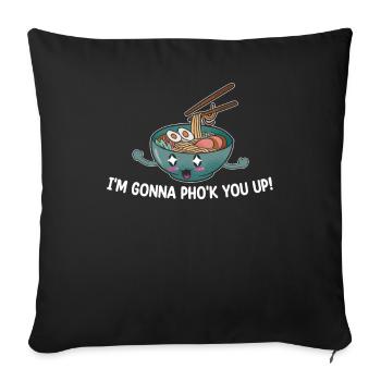 Ramen Pho Noodles Cuisine Vietnamienne Cadeau - Housse de coussin décorative 45 x 45 cm - noir - Devant