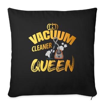 Aspirateur reine - Housse de coussin décorative 45 x 45 cm - noir - Devant