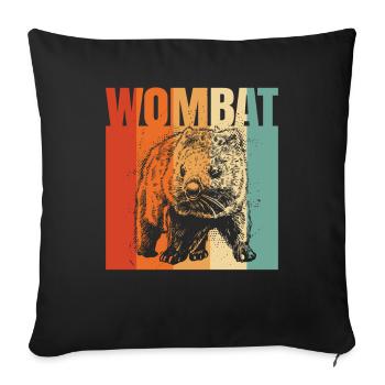 Wombats Wombat Australian Animal Gift - Sofa pillowcase 17,3'' x 17,3'' (45 x 45 cm) - black - Front