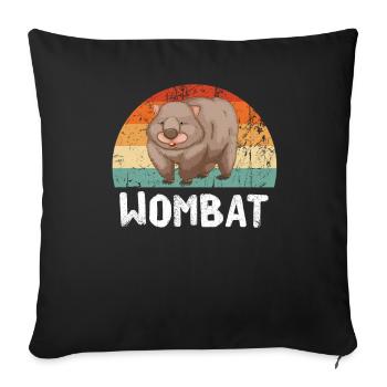Wombats Wombat Australian Animal Gift - Sofa pillowcase 17,3'' x 17,3'' (45 x 45 cm) - black - Front