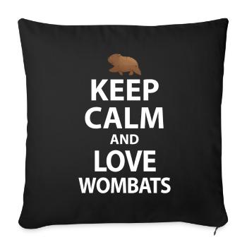 Wombats Wombat Australian Animal Gift - Sofa pillowcase 17,3'' x 17,3'' (45 x 45 cm) - black - Front