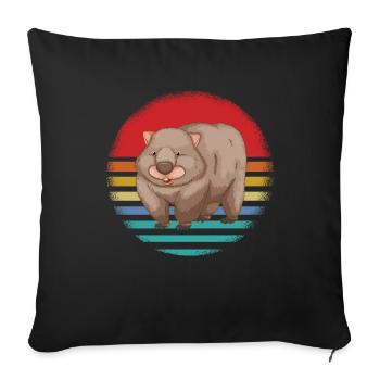 Wombats Wombat Australisches Tier Geschenk - Sofakissenbezug 45 x 45 cm - Schwarz - Vorne