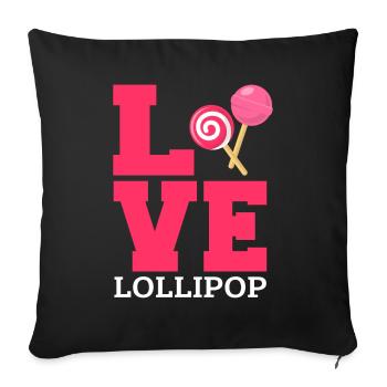 Lollipop Candy Sweet Gift - Sofa pillowcase 17,3'' x 17,3'' (45 x 45 cm) - black - Front