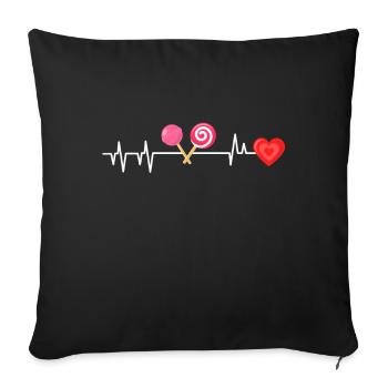 Lollipop Candy Sweet Gift - Sofa pillowcase 17,3'' x 17,3'' (45 x 45 cm) - black - Front