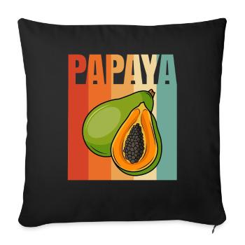 Papaya Fruit Summer Gift - Sofa pillowcase 17,3'' x 17,3'' (45 x 45 cm) - black - Front