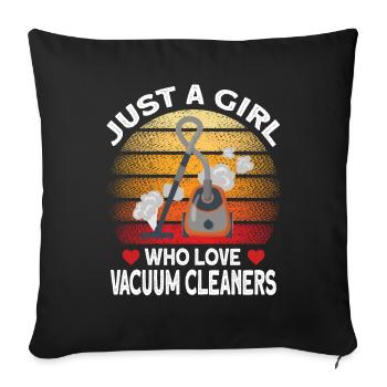 Vacuum Cleaner Cleaning Person Gift - Sofa pillowcase 17,3'' x 17,3'' (45 x 45 cm) - black - Front