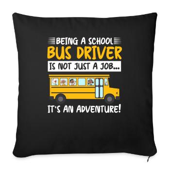 School Bus Driver Job Adventure Busfahrer Autobus - Sofa pillowcase 17,3'' x 17,3'' (45 x 45 cm) - black - Front