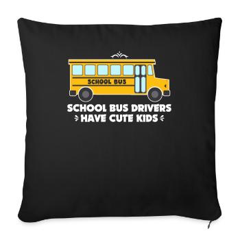 School bus drivers have cute kids bus companies - Sofa pillowcase 17,3'' x 17,3'' (45 x 45 cm) - black - Front