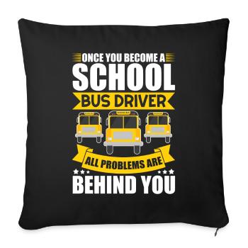 Chauffeur d’autobus scolaire Chauffeur d’autobus Cadeau de voyage en autobus - Housse de coussin décorative 45 x 45 cm - noir - Devant