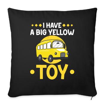 Chauffeur d’autobus scolaire Bus Big Yellow Toy Cadeau - Housse de coussin décorative 45 x 45 cm - noir - Devant