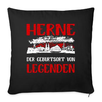 Herne Der Geburtsort Von Legenden - Sofakissenbezug 45 x 45 cm - Schwarz - Vorne
