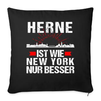 Herne Ist Wie New York Nur Besser - Sofakissenbezug 45 x 45 cm - Schwarz - Vorne