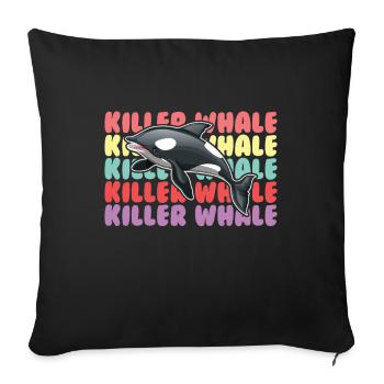 Orcas Killer Whale Orcas Wal Meer - Sofakissenbezug 45 x 45 cm - Schwarz - Vorne