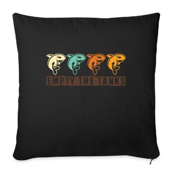 Orcas Empty The Tanks Orcas Whale Sea - Sofa pillowcase 17,3'' x 17,3'' (45 x 45 cm) - black - Front