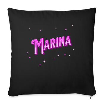 Marina name personalized - Sofa pillowcase 17,3'' x 17,3'' (45 x 45 cm) - black - Front