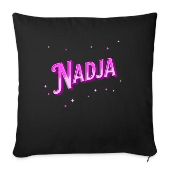 Nom Nadja personnalisé - Housse de coussin décorative 45 x 45 cm - noir - Devant