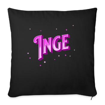 Inge Namen personalisiert - Sofakissenbezug 45 x 45 cm - Schwarz - Vorne