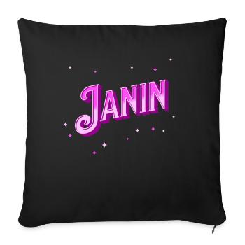 Janin name personalized - Sofa pillowcase 17,3'' x 17,3'' (45 x 45 cm) - black - Front