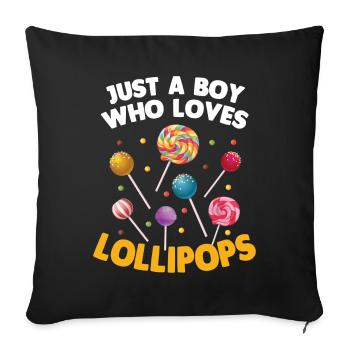 Lollipop Candy Gift - Sofa pillowcase 17,3'' x 17,3'' (45 x 45 cm) - black - Front