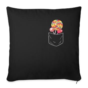 Lollipop Candy Gift - Sofa pillowcase 17,3'' x 17,3'' (45 x 45 cm) - black - Front
