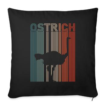 Ostrich - Sofa pillowcase 17,3'' x 17,3'' (45 x 45 cm) - black - Front