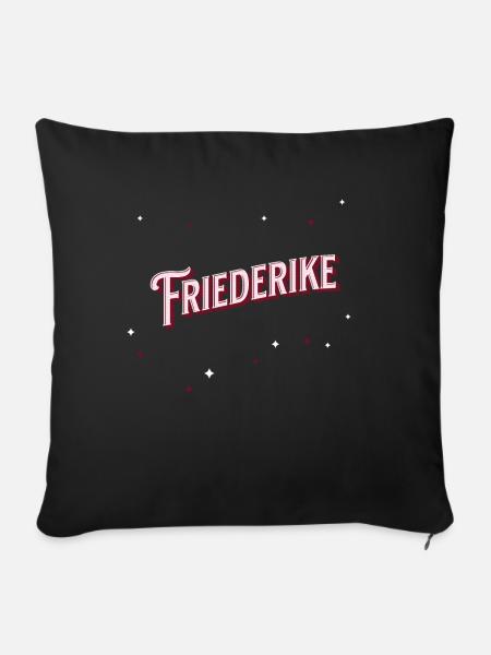 Friederike Namen personalisiert - Sofakissenbezug 45 x 45 cm - Schwarz