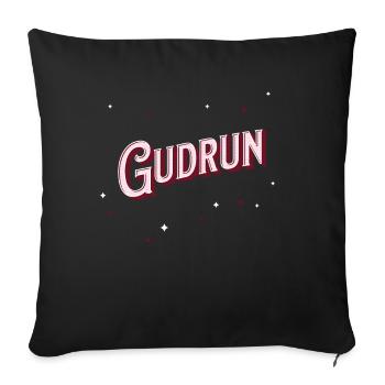 Gudrun Namen personalisiert - Sofakissenbezug 45 x 45 cm - Schwarz - Vorne