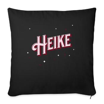 Heike Namen personalisiert - Sofakissenbezug 45 x 45 cm - Schwarz - Vorne