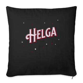 Helga name personalized - Sofa pillowcase 17,3'' x 17,3'' (45 x 45 cm) - black - Front