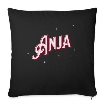 Anja name personalized - Sofa pillowcase 17,3'' x 17,3'' (45 x 45 cm) - black - Front