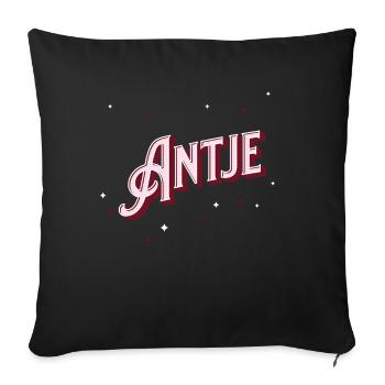 Antje nom personnalisé - Housse de coussin décorative 45 x 45 cm - noir - Devant