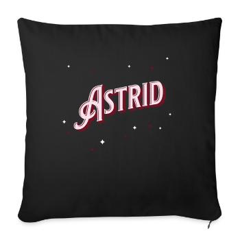 Astrid Namen personalisiert - Sofakissenbezug 45 x 45 cm - Schwarz - Vorne